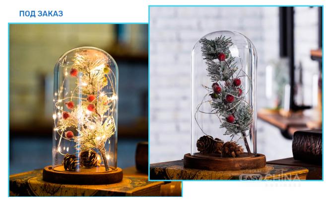 Новогодний декор с led-подсветкой в колбе USB